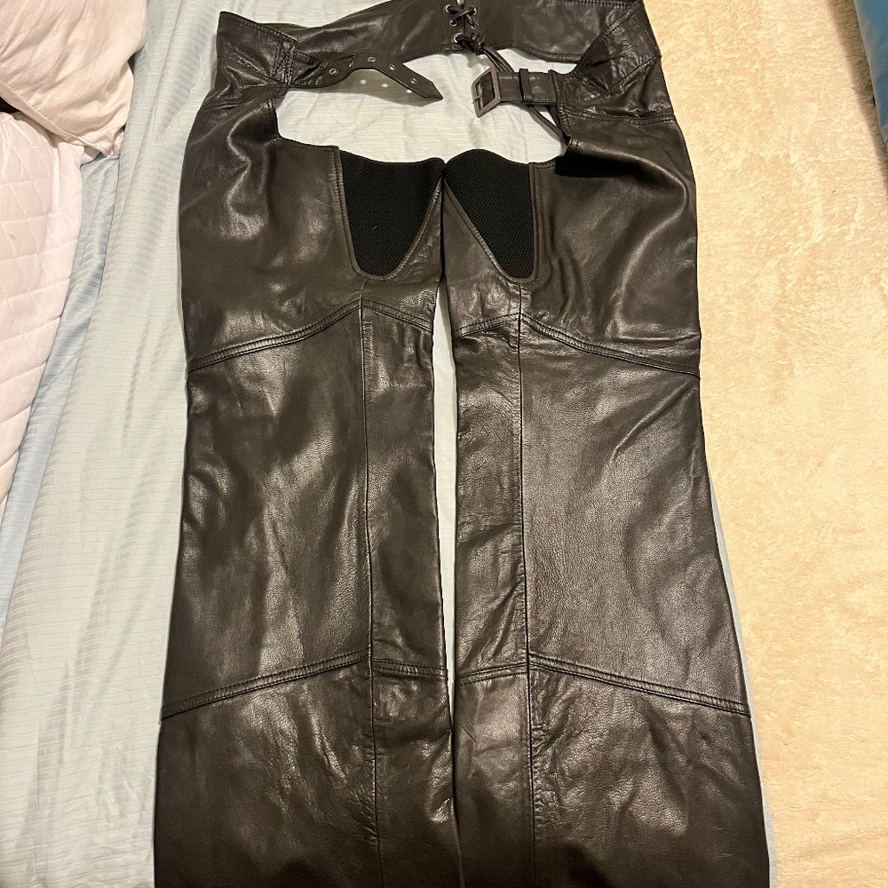 Women’s leather Harley Davidson riding chaps